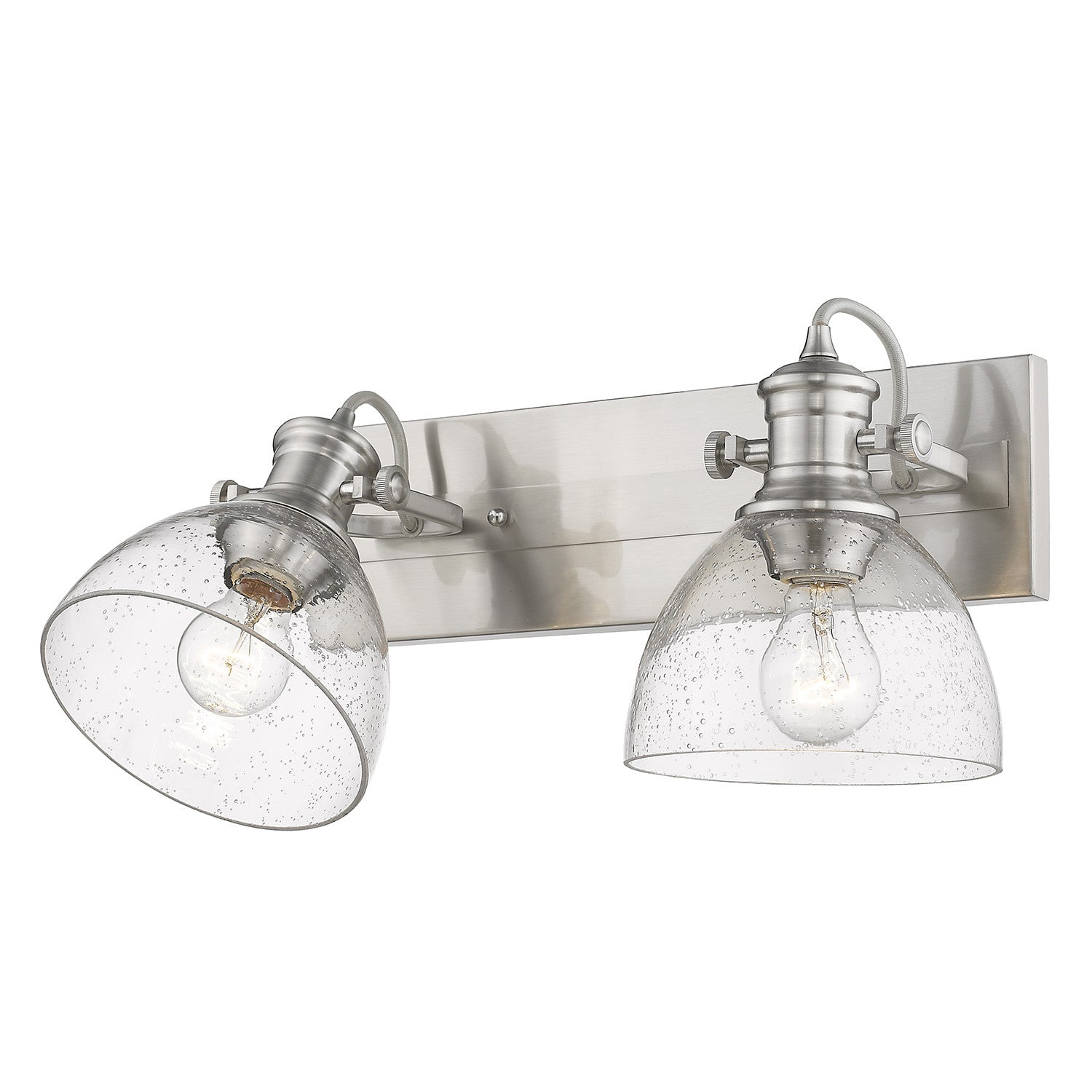 Golden - 3118-BA2 PW-SD - Two Light Bath Vanity - Hines - Pewter