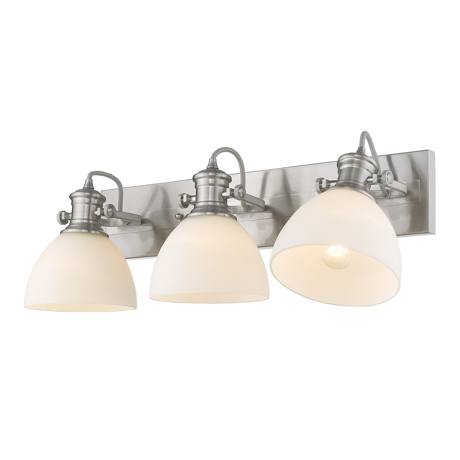 Golden - 3118-BA3 PW-OP - Three Light Bath Vanity - Hines - Pewter