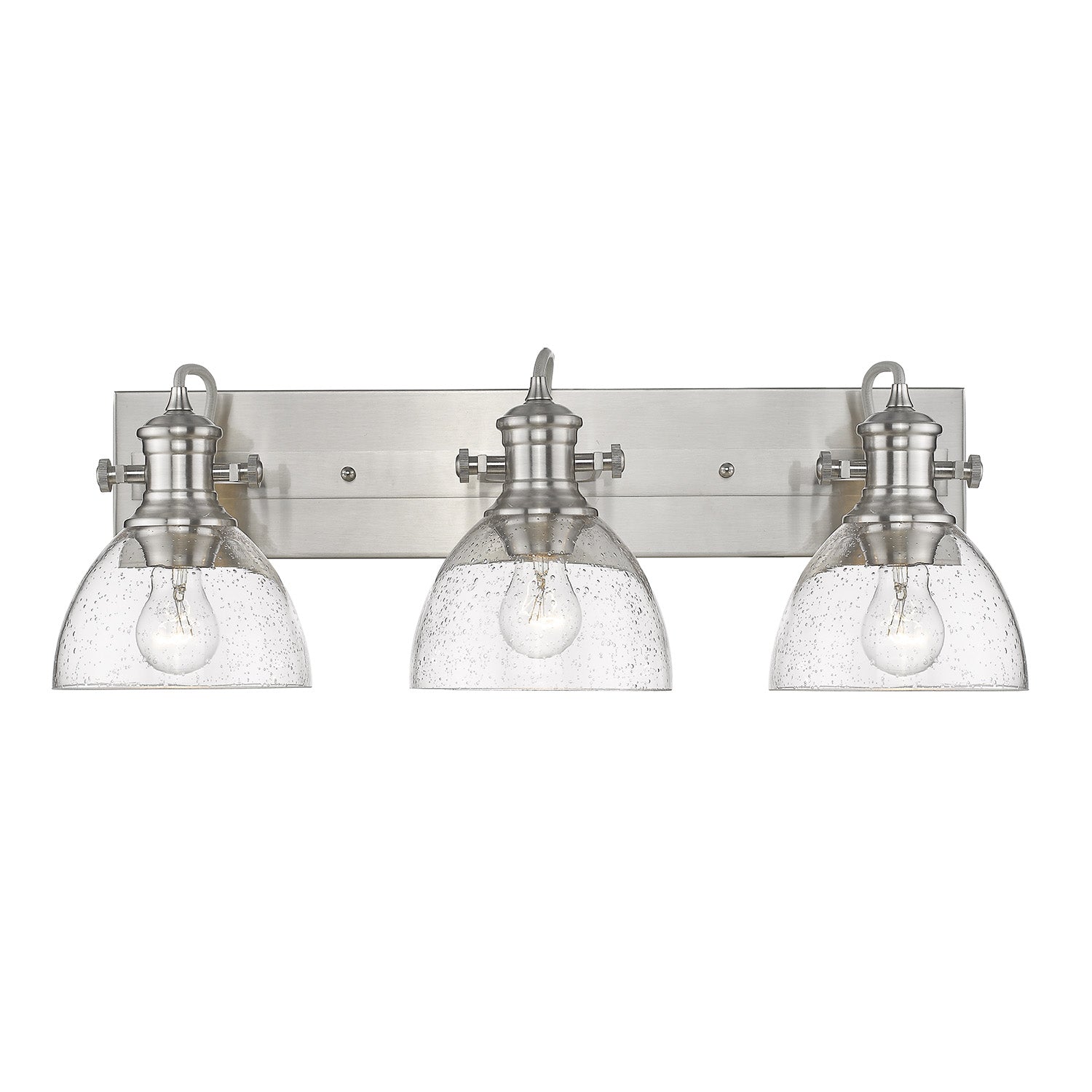Golden - 3118-BA3 PW-SD - Three Light Bath Vanity - Hines - Pewter