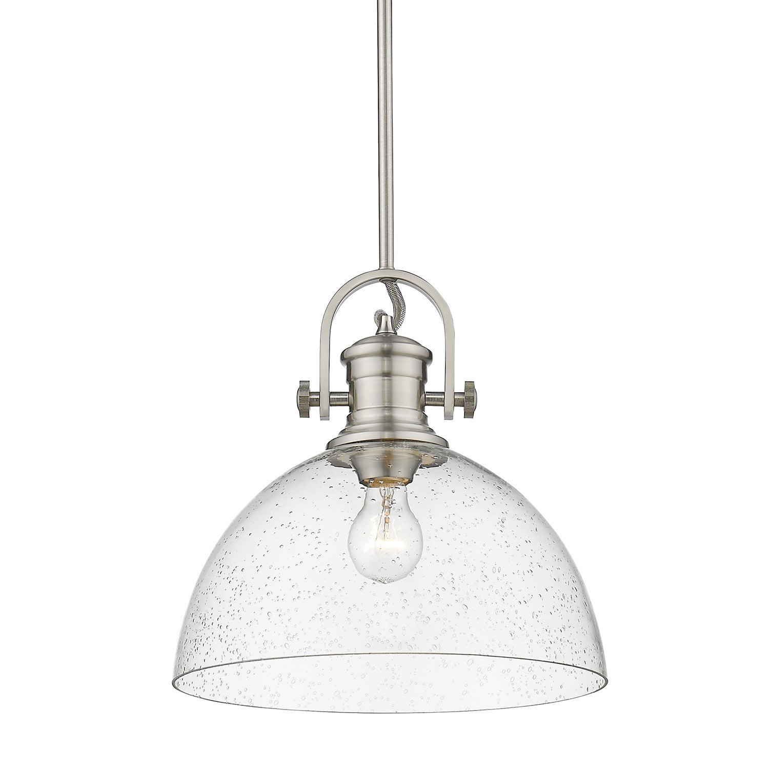 Golden - 3118-L PW-SD - One Light Pendant - Hines - Pewter