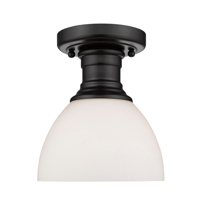 Golden - 3118-SF BLK-OP - One Light Semi-Flush Mount - Hines - Matte Black