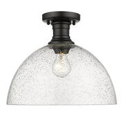 Golden - 3118-SF14 BLK-SD - One Light Semi-Flush Mount - Hines - Matte Black