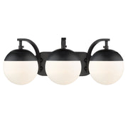 Golden - 3218-BA3 BLK-BLK - Three Light Bath Vanity - Dixon - Matte Black