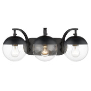 Golden - 3219-BA3 BLK-BLK - Three Light Bath Vanity - Dixon - Matte Black