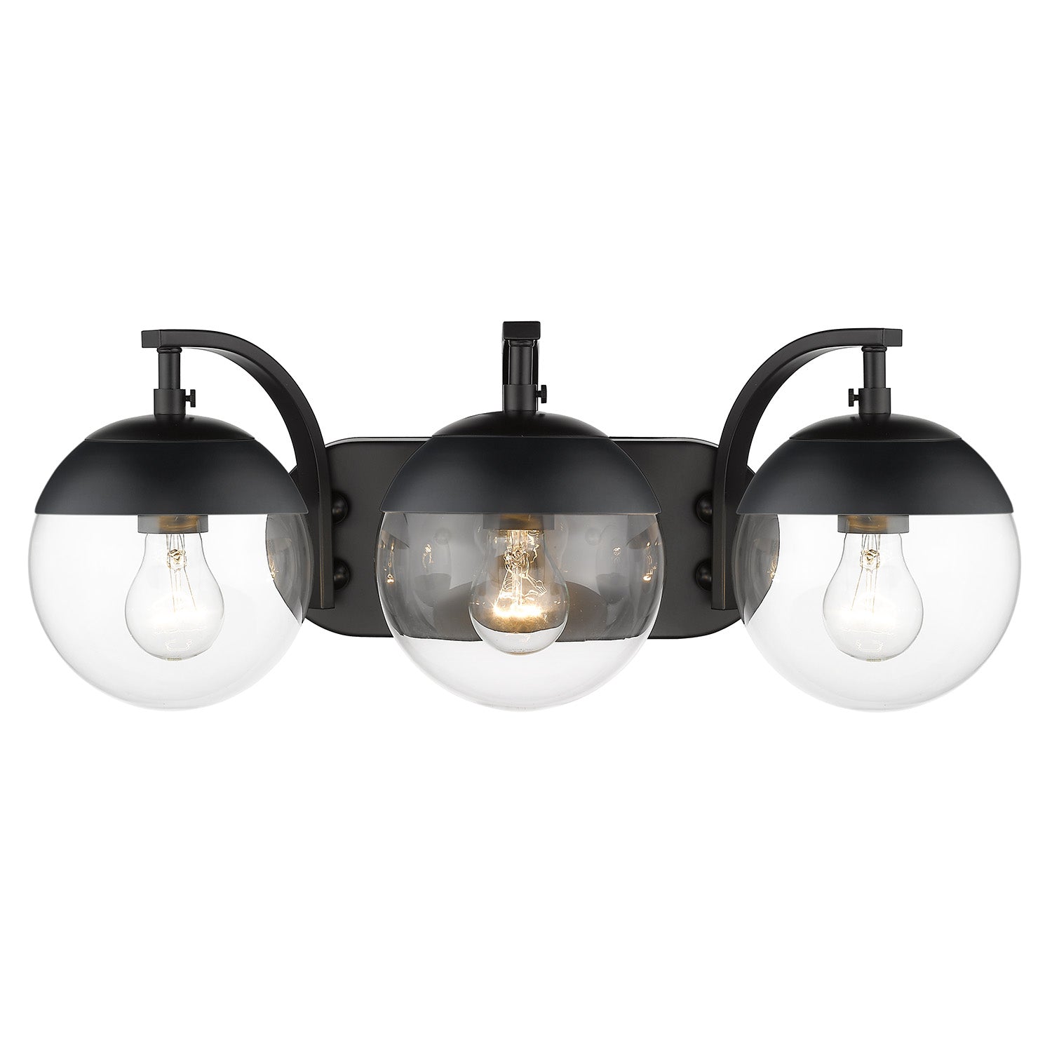Golden - 3219-BA3 BLK-BLK - Three Light Bath Vanity - Dixon - Matte Black