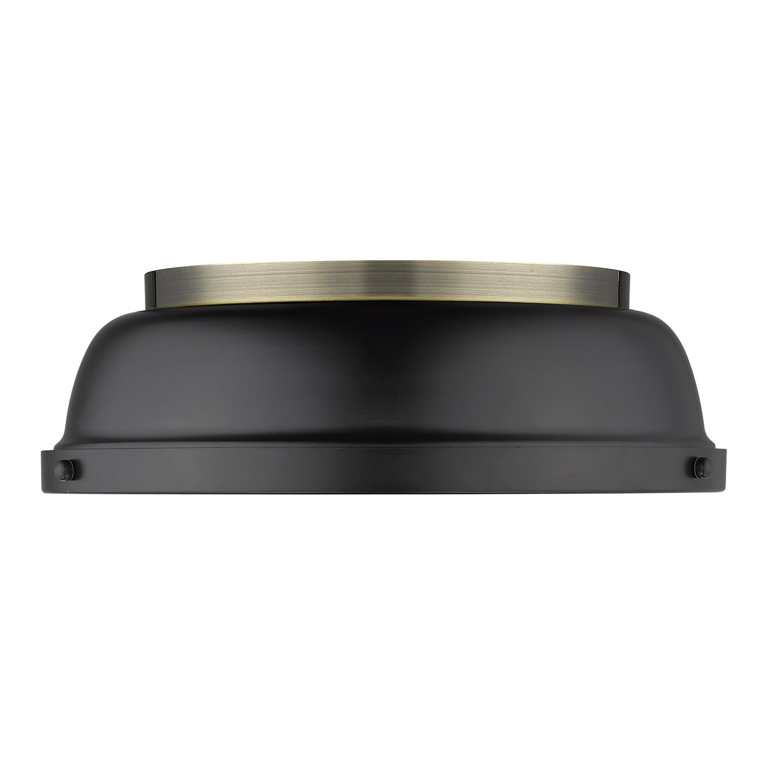 Golden - 3602-14 AB-BLK - Two Light Flush Mount - Duncan - Aged Brass