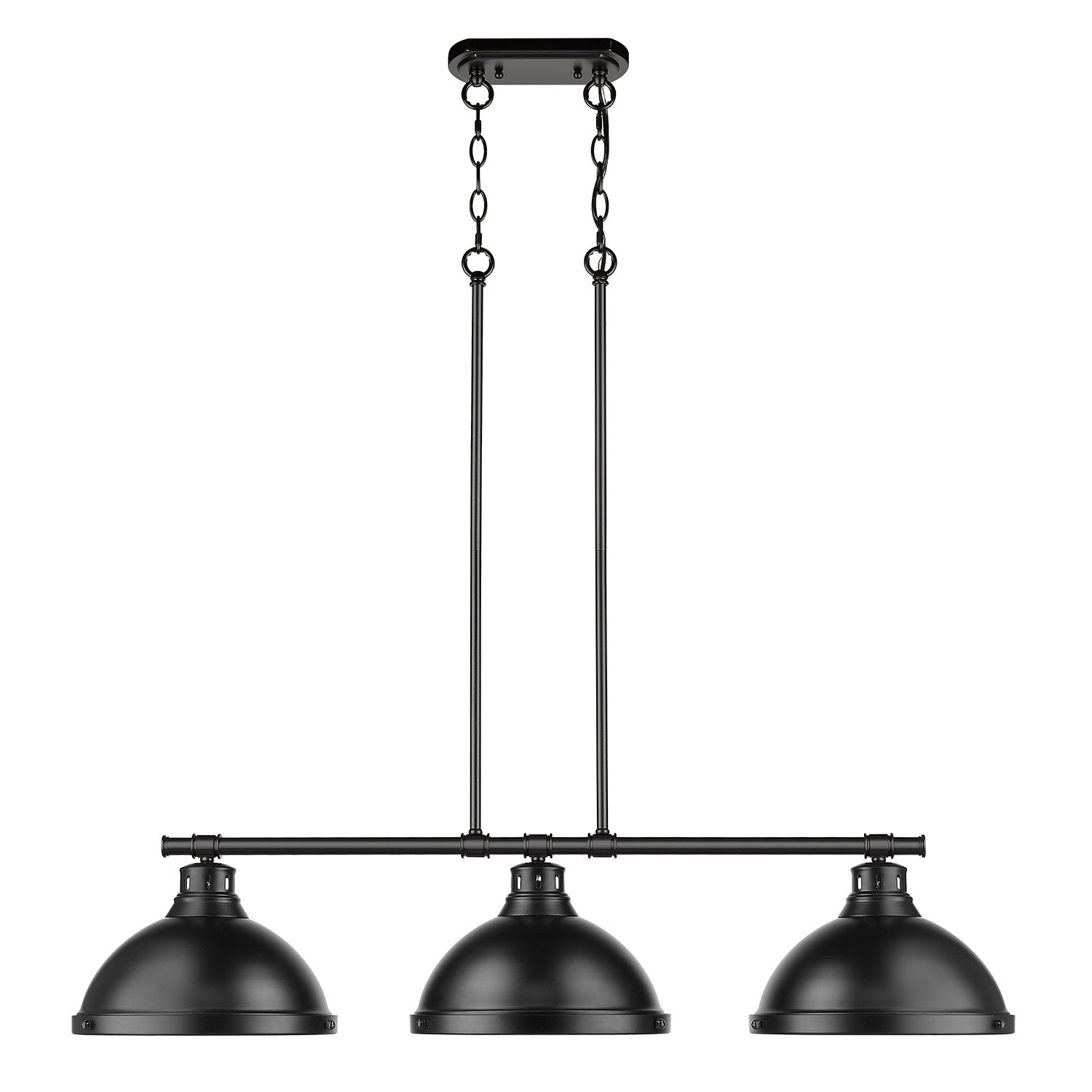 Golden - 3602-3LP BLK-BLK - Three Light Linear Pendant - Duncan - Matte Black