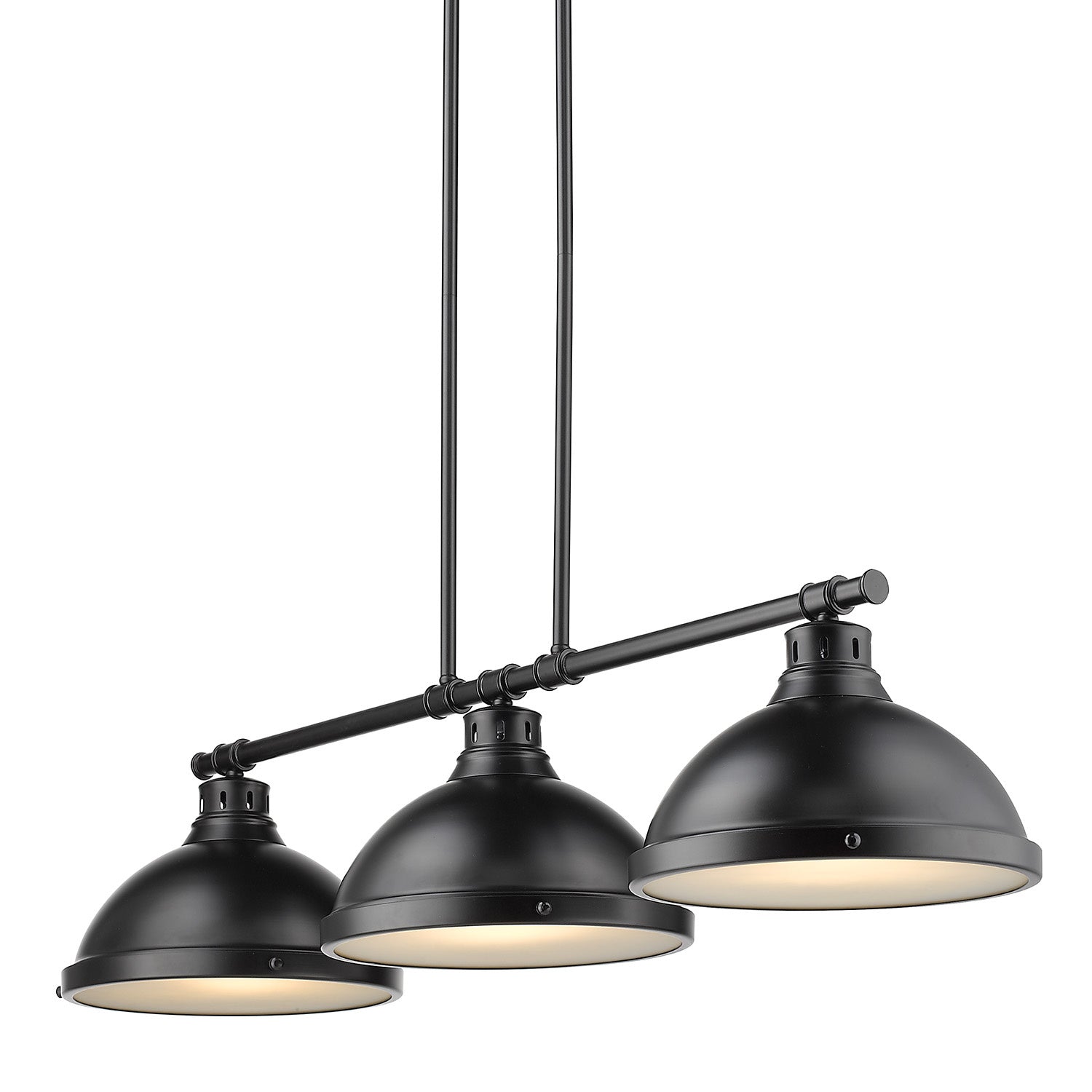 Golden - 3602-3LP BLK-BLK - Three Light Linear Pendant - Duncan - Matte Black