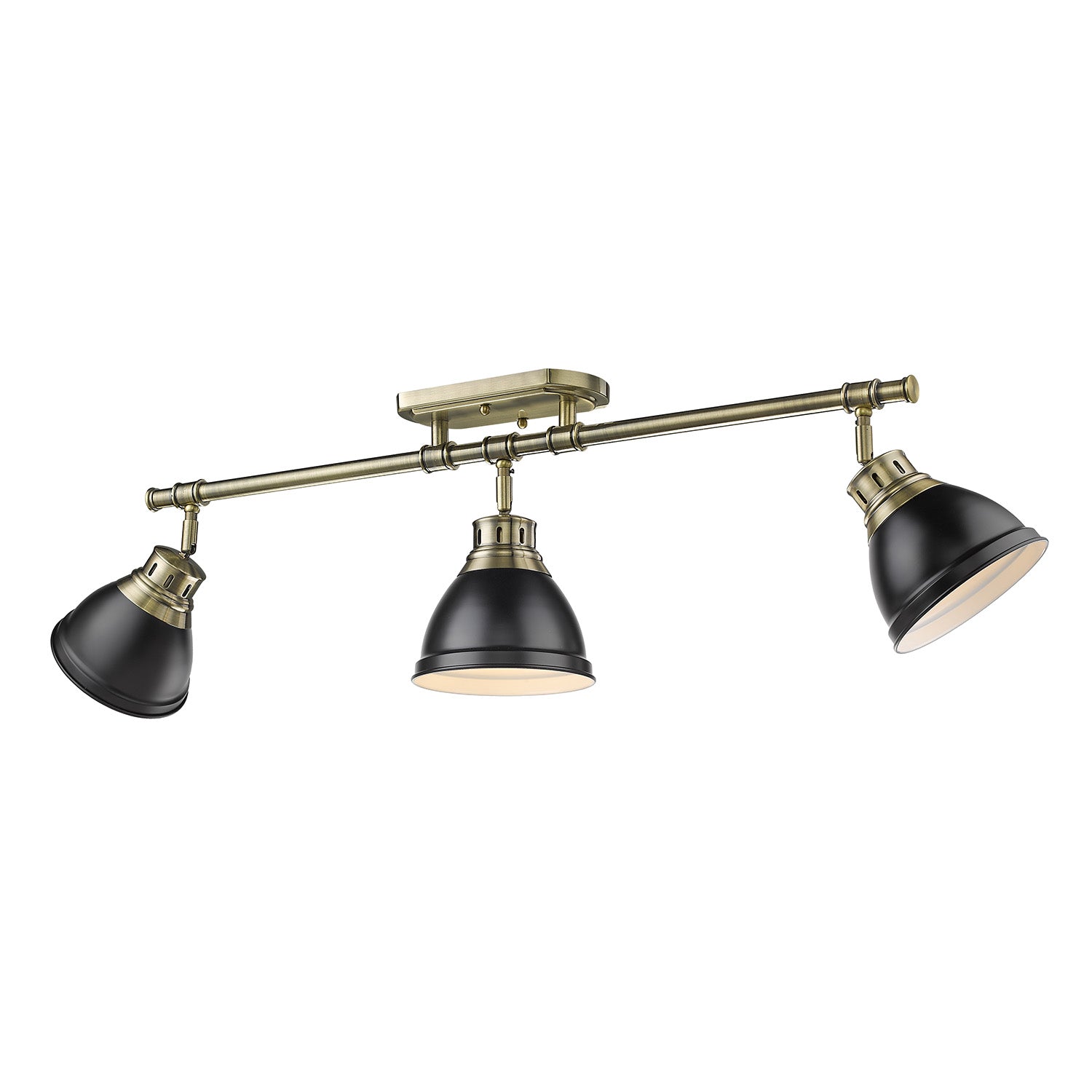 Golden - 3602-3SF AB-BLK - Three Light Semi-Flush Mount - Duncan - Aged Brass