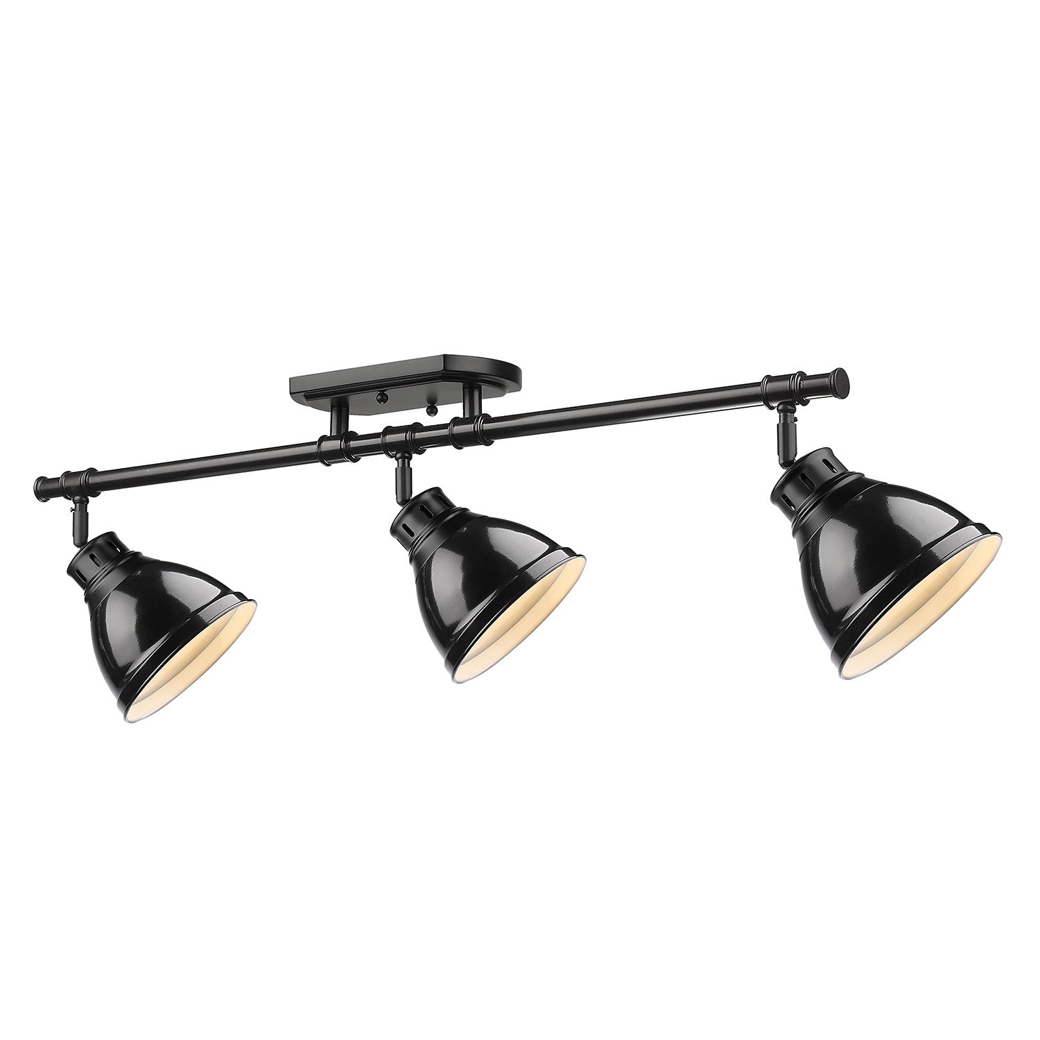 Golden - 3602-3SF BLK-BK - Three Light Semi-Flush Mount - Duncan - Matte Black