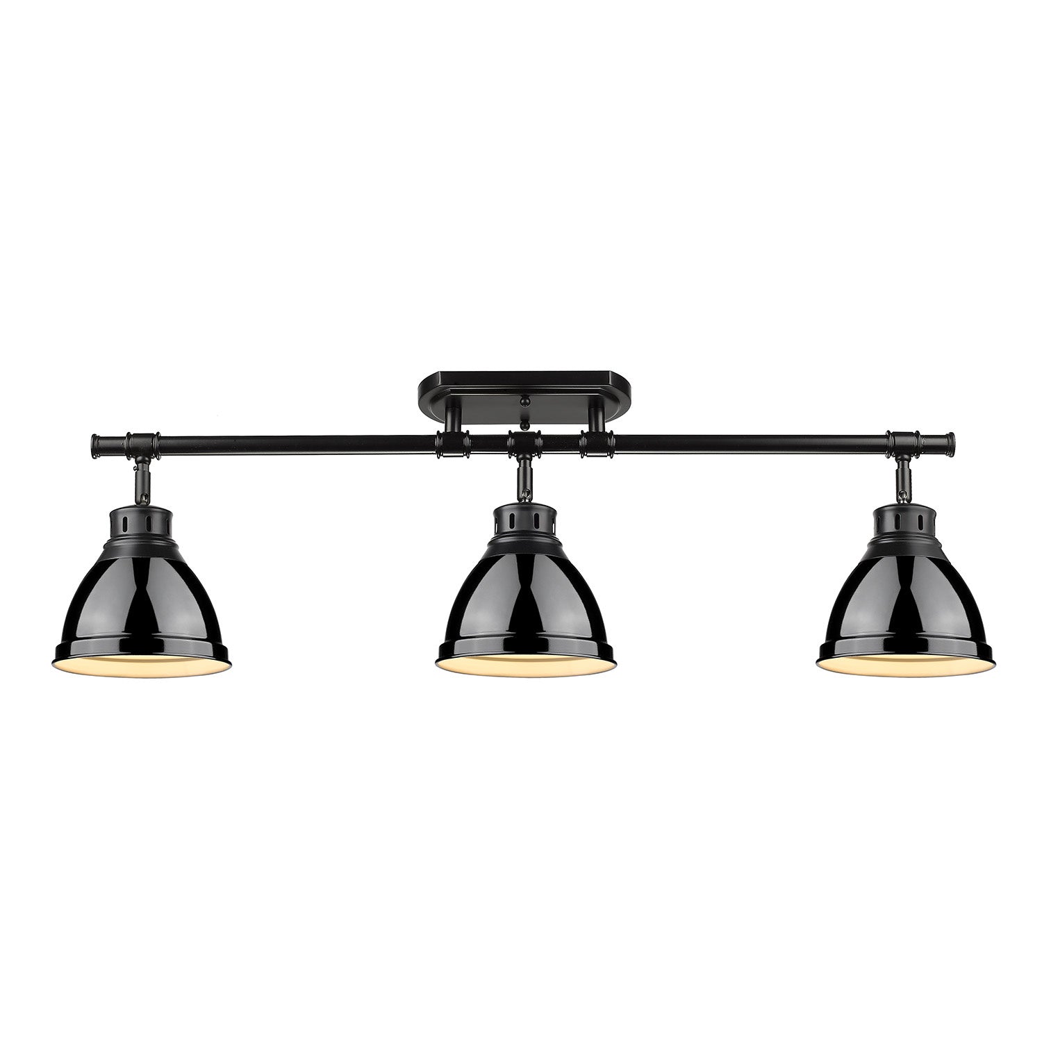 Golden - 3602-3SF BLK-BK - Three Light Semi-Flush Mount - Duncan - Matte Black