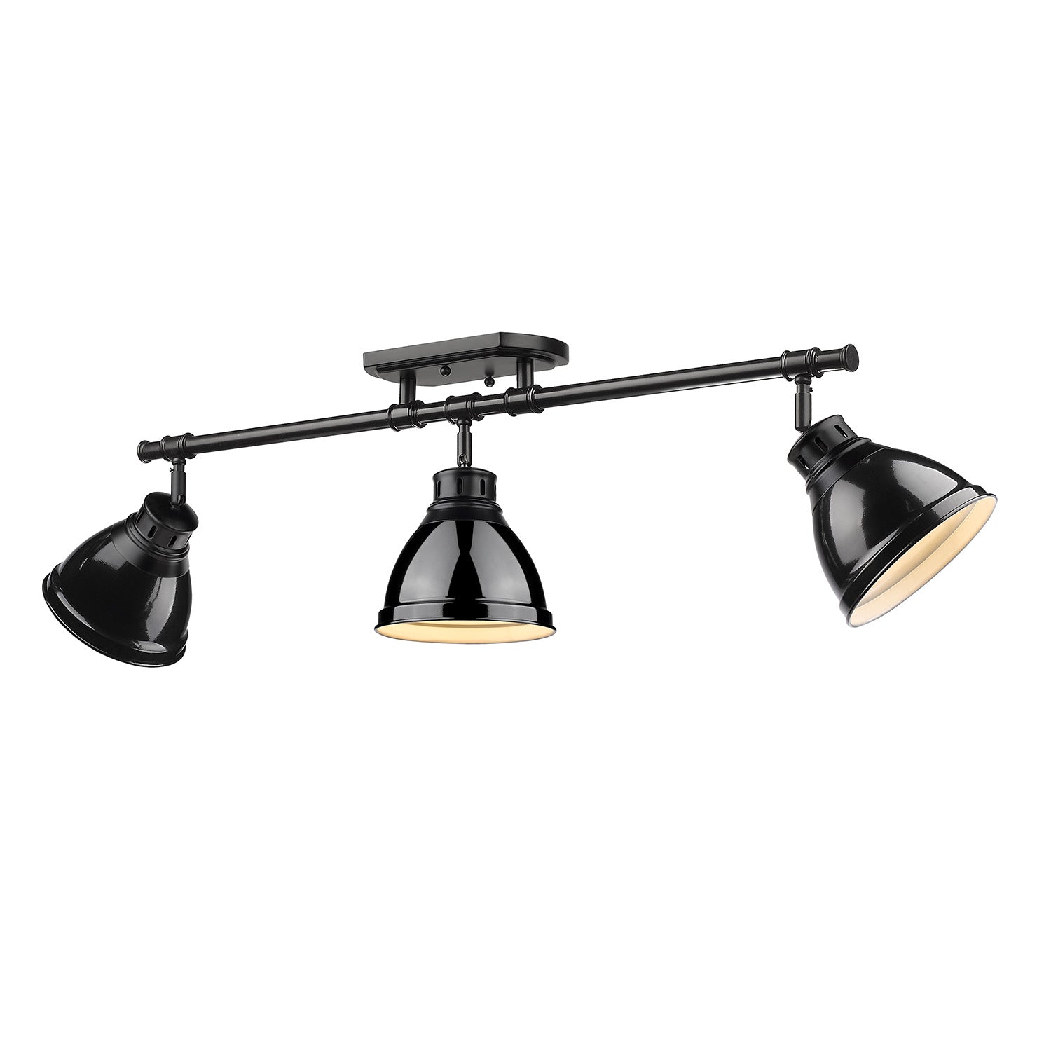 Golden - 3602-3SF BLK-BK - Three Light Semi-Flush Mount - Duncan - Matte Black