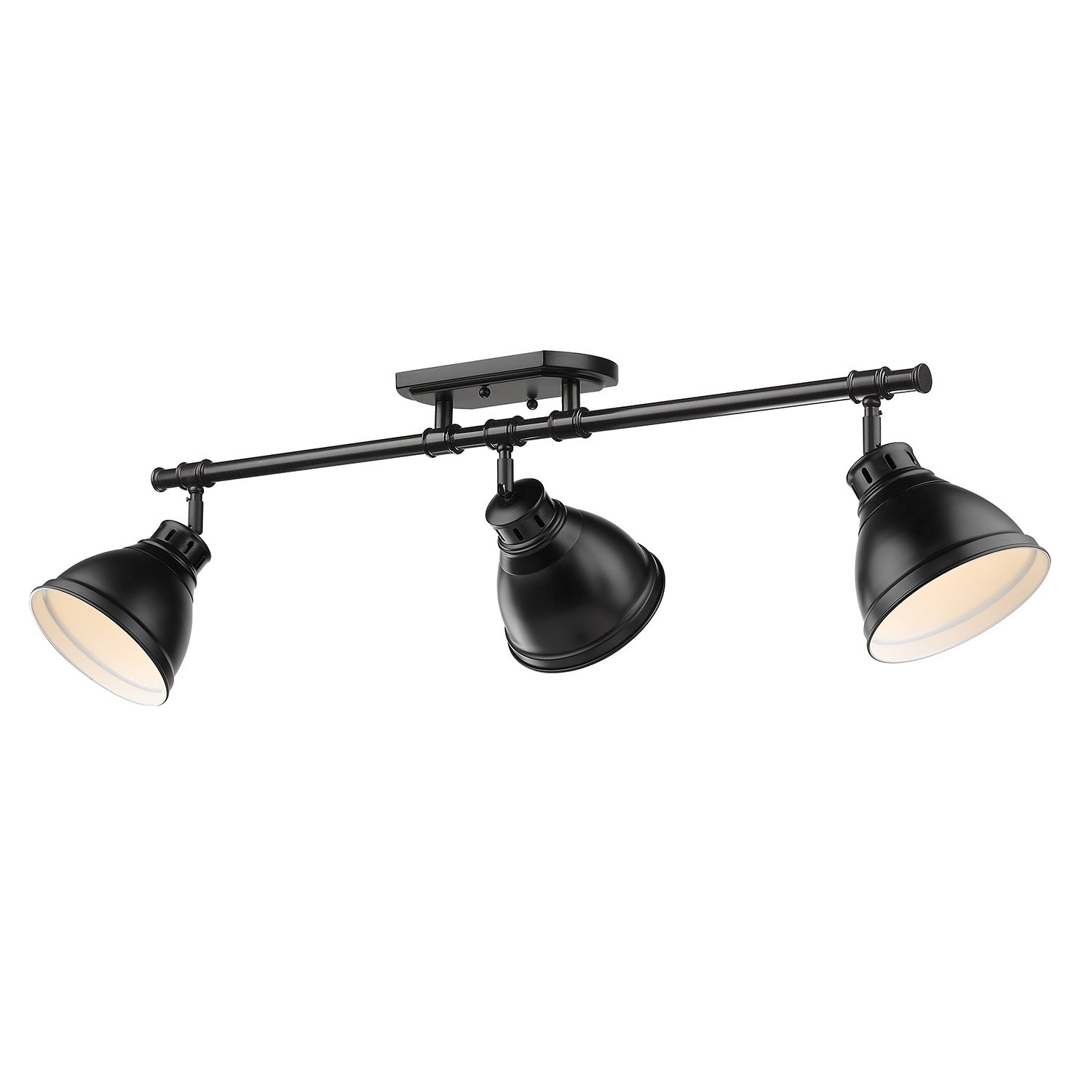 Golden - 3602-3SF BLK-BLK - Three Light Semi-Flush Mount - Duncan - Matte Black