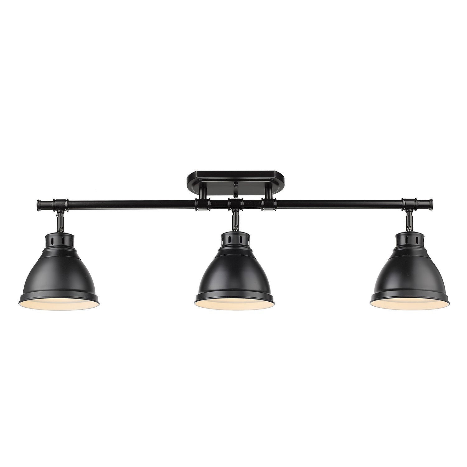 Golden - 3602-3SF BLK-BLK - Three Light Semi-Flush Mount - Duncan - Matte Black