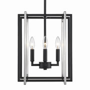 Golden - 6070-4 BLK-PW - Four Light Chandelier - Tribeca - Matte Black