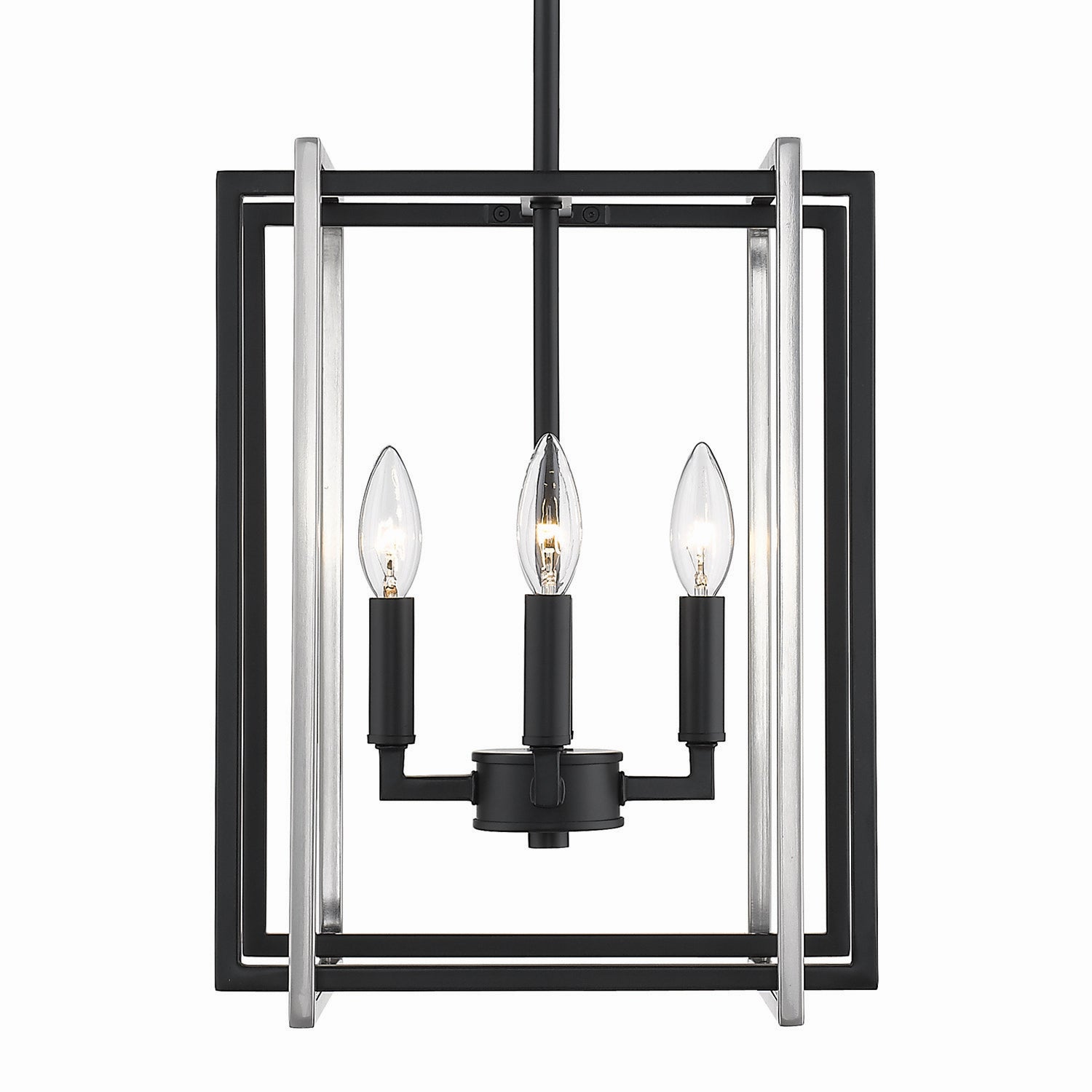 Golden - 6070-4 BLK-PW - Four Light Chandelier - Tribeca - Matte Black