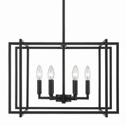 Golden - 6070-6 BLK-BLK - Six Light Chandelier - Tribeca - Matte Black