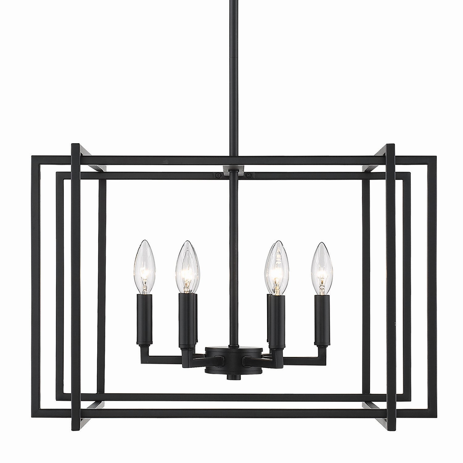 Golden - 6070-6 BLK-BLK - Six Light Chandelier - Tribeca - Matte Black