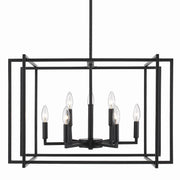 Golden - 6070-9 BLK-BLK - Nine Light Chandelier - Tribeca - Matte Black