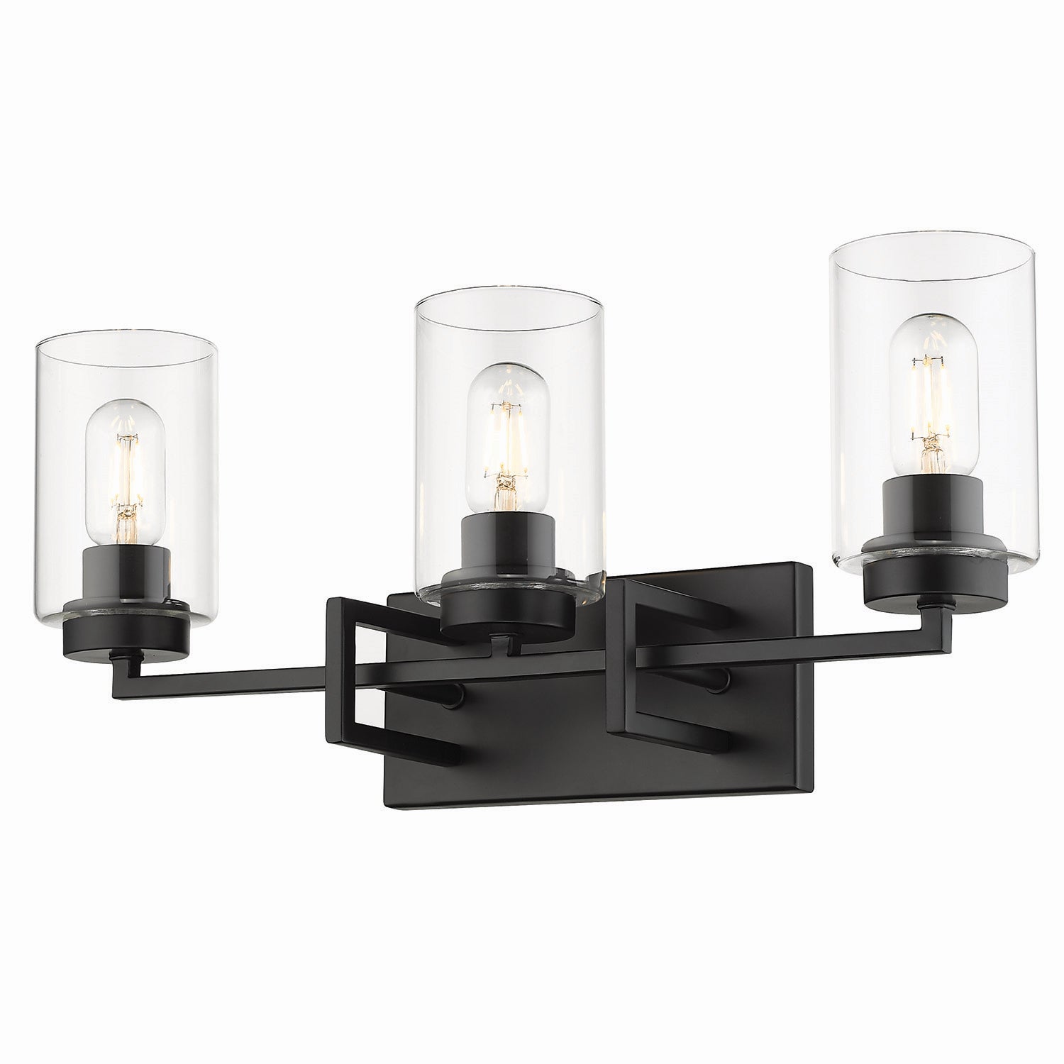 Golden - 6070-BA3 BLK-BLK - Three Light Bath Vanity - Tribeca - Matte Black