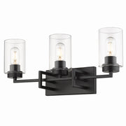 Golden - 6070-BA3 BLK-BLK - Three Light Bath Vanity - Tribeca - Matte Black