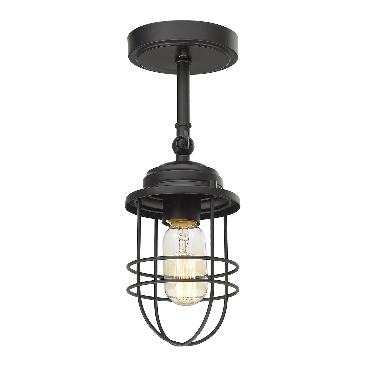 Golden - 9808-1W BLK - One Light Wall Sconce - Seaport - Matte Black