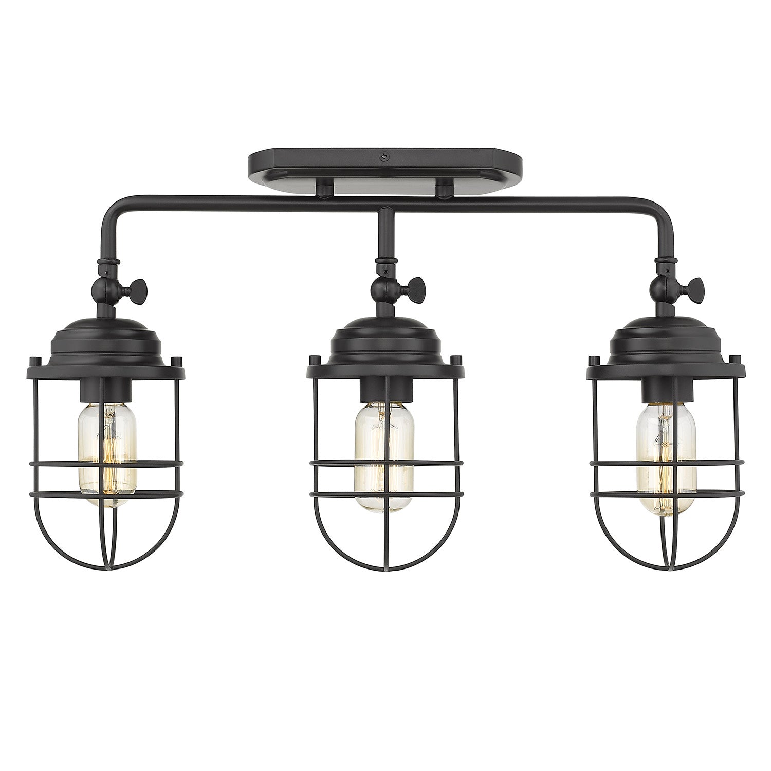 Golden - 9808-BA3 BLK - Three Light Bath Vanity - Seaport - Matte Black