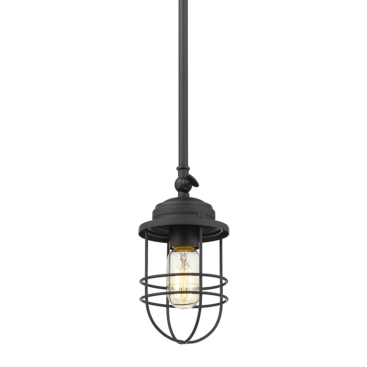 Golden - 9808-M1L BLK - One Light Mini Pendant - Seaport - Matte Black
