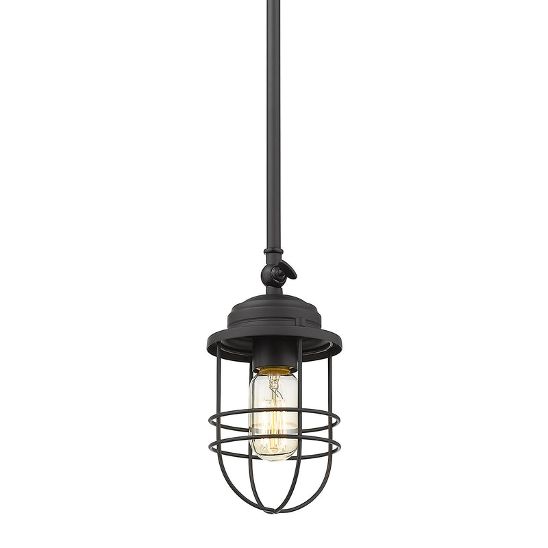 Golden - 9808-M1L BLK - One Light Mini Pendant - Seaport - Matte Black