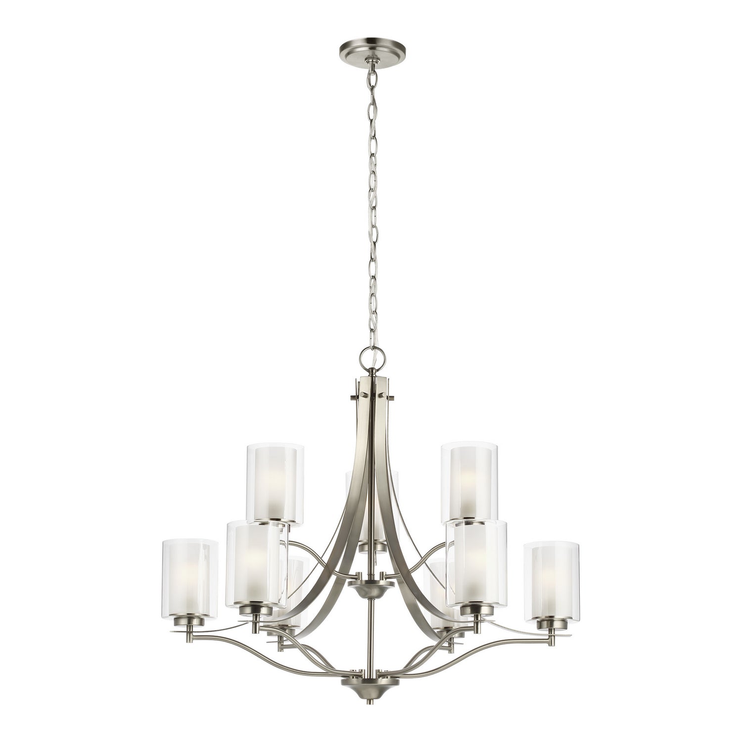 Generation Lighting - 3137309-962 - Nine Light Chandelier - Elmwood Park - Brushed Nickel