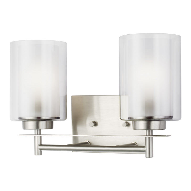 Generation Lighting - 4437302-962 - Two Light Wall / Bath - Elmwood Park - Brushed Nickel