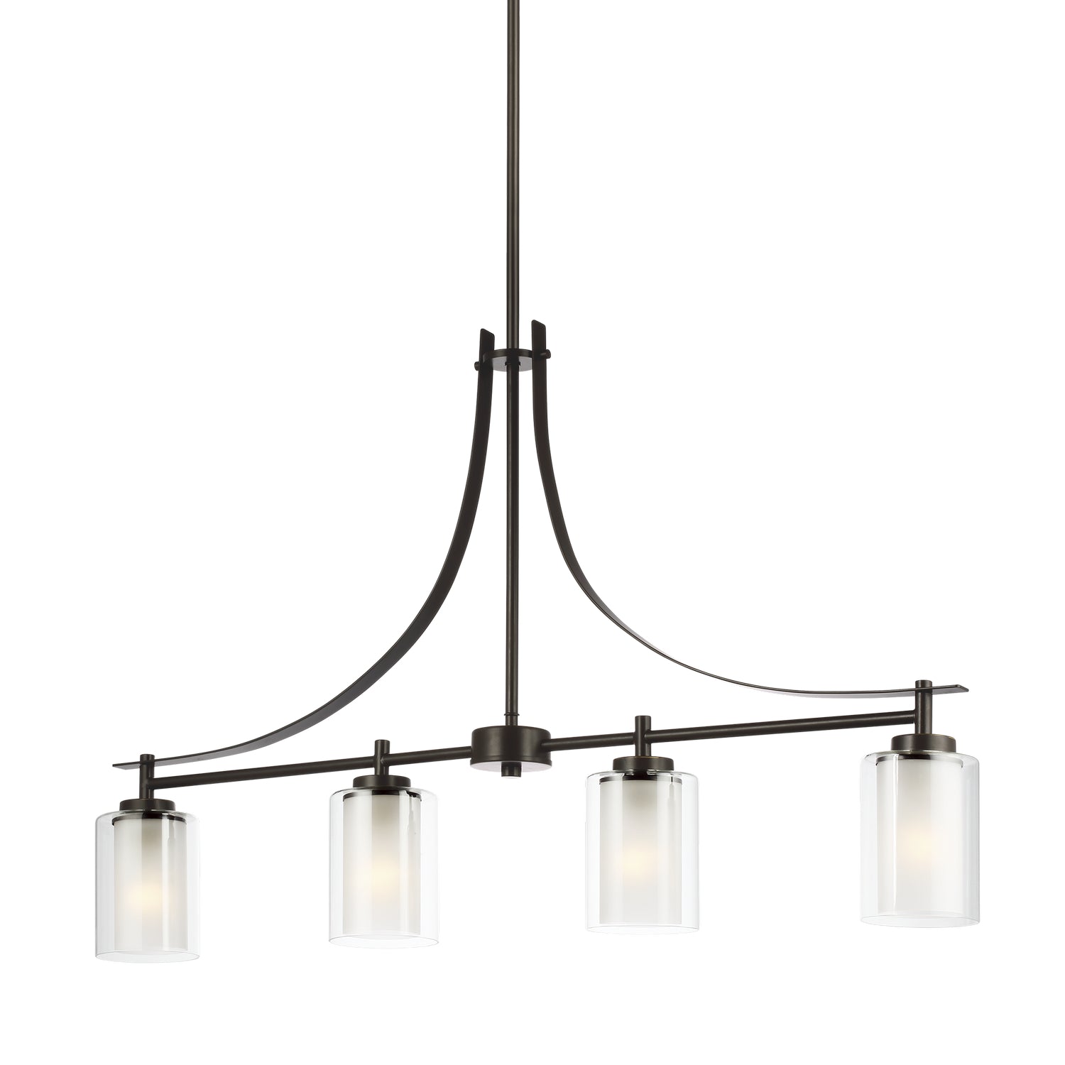 Generation Lighting - 6637304-710 - Four Light Island Pendant - Elmwood Park - Bronze