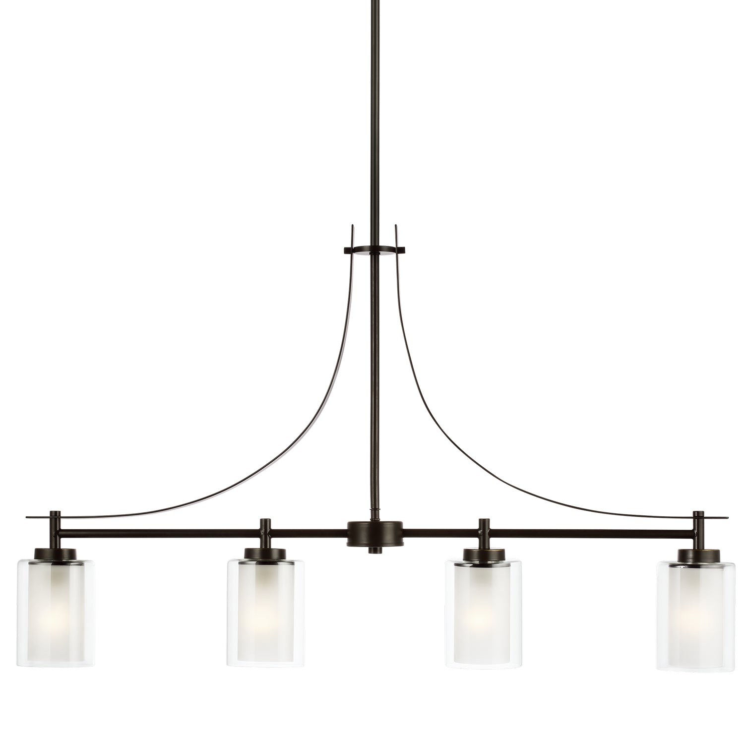 Generation Lighting - 6637304-710 - Four Light Island Pendant - Elmwood Park - Bronze