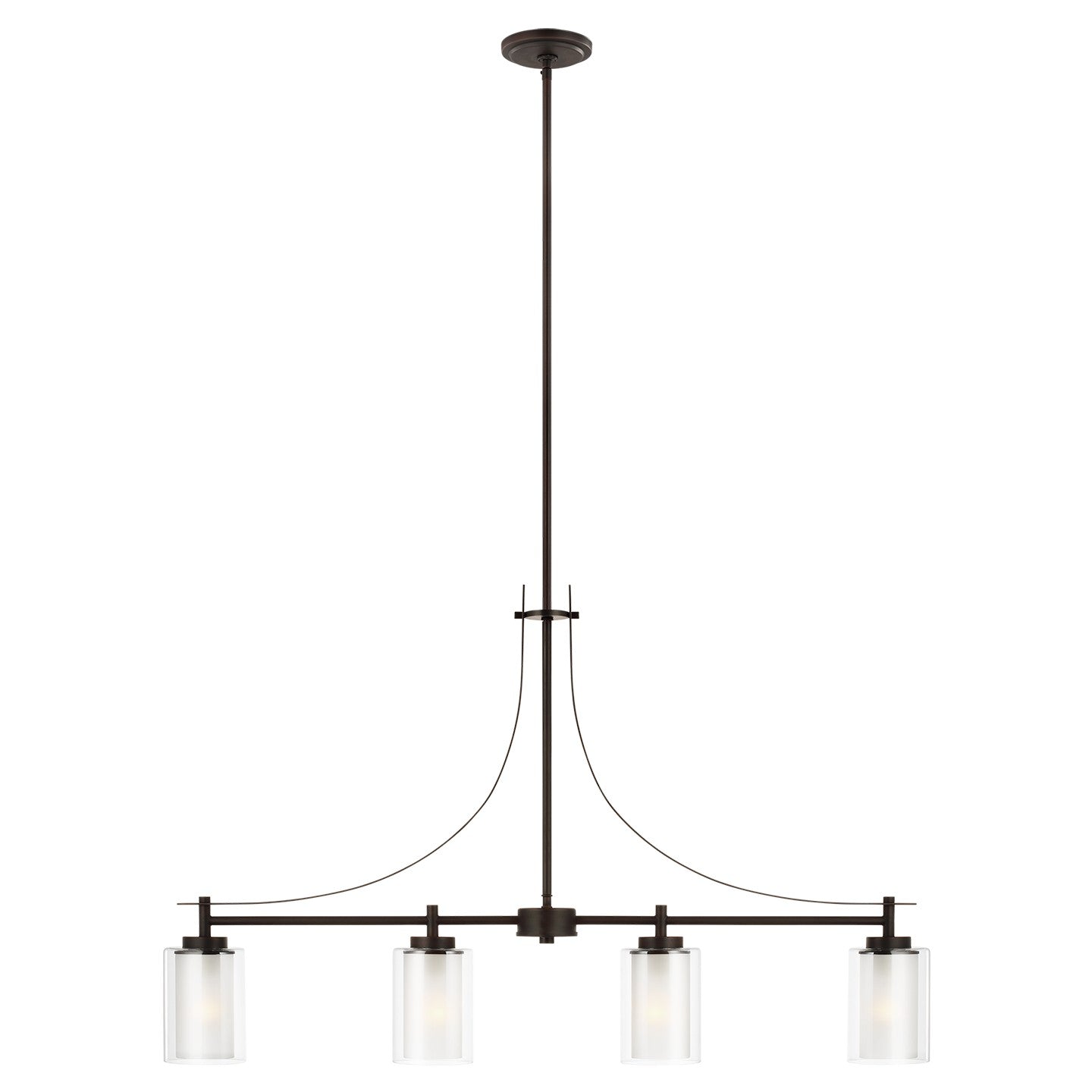 Generation Lighting - 6637304-710 - Four Light Island Pendant - Elmwood Park - Bronze
