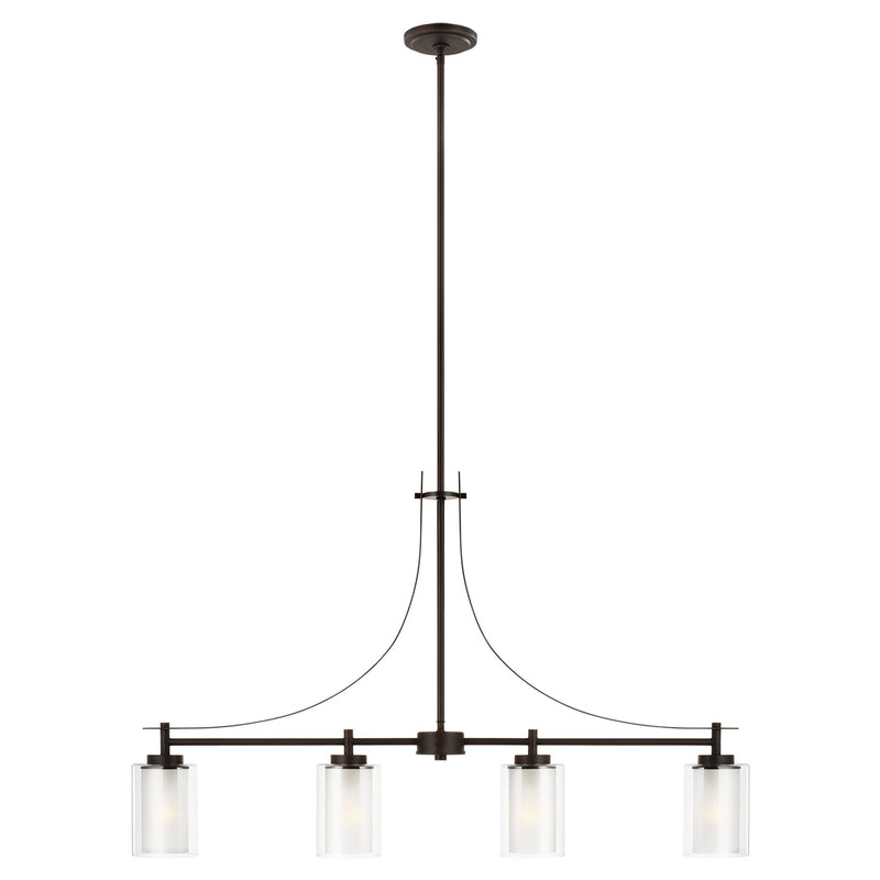 Generation Lighting - 6637304-710 - Four Light Island Pendant - Elmwood Park - Bronze