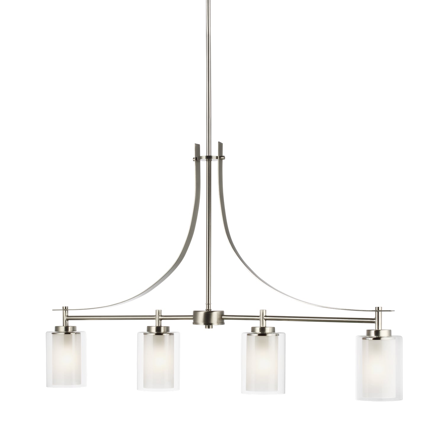 Generation Lighting - 6637304EN3-962 - Four Light Island Pendant - Elmwood Park - Brushed Nickel