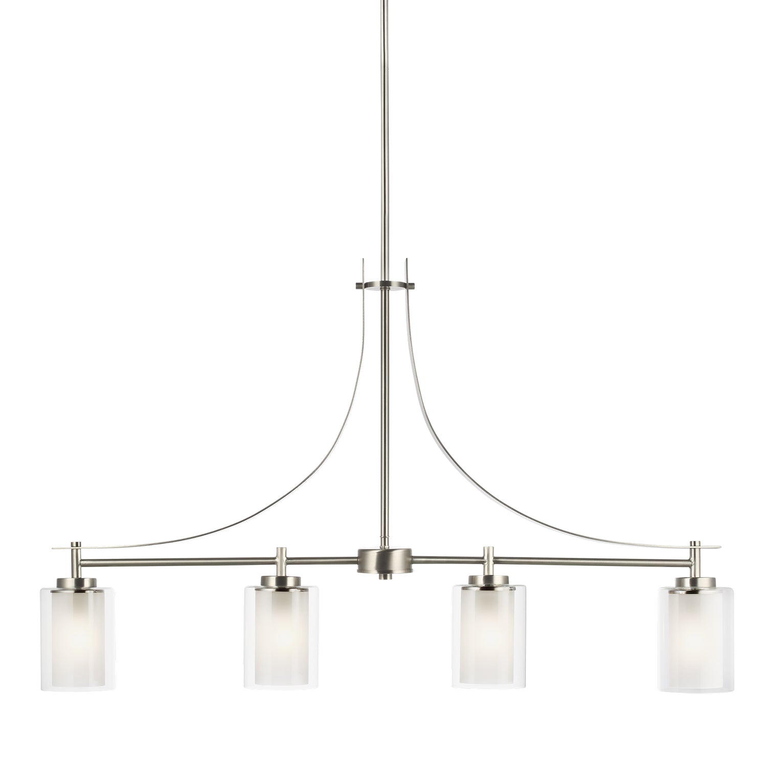 Generation Lighting - 6637304EN3-962 - Four Light Island Pendant - Elmwood Park - Brushed Nickel