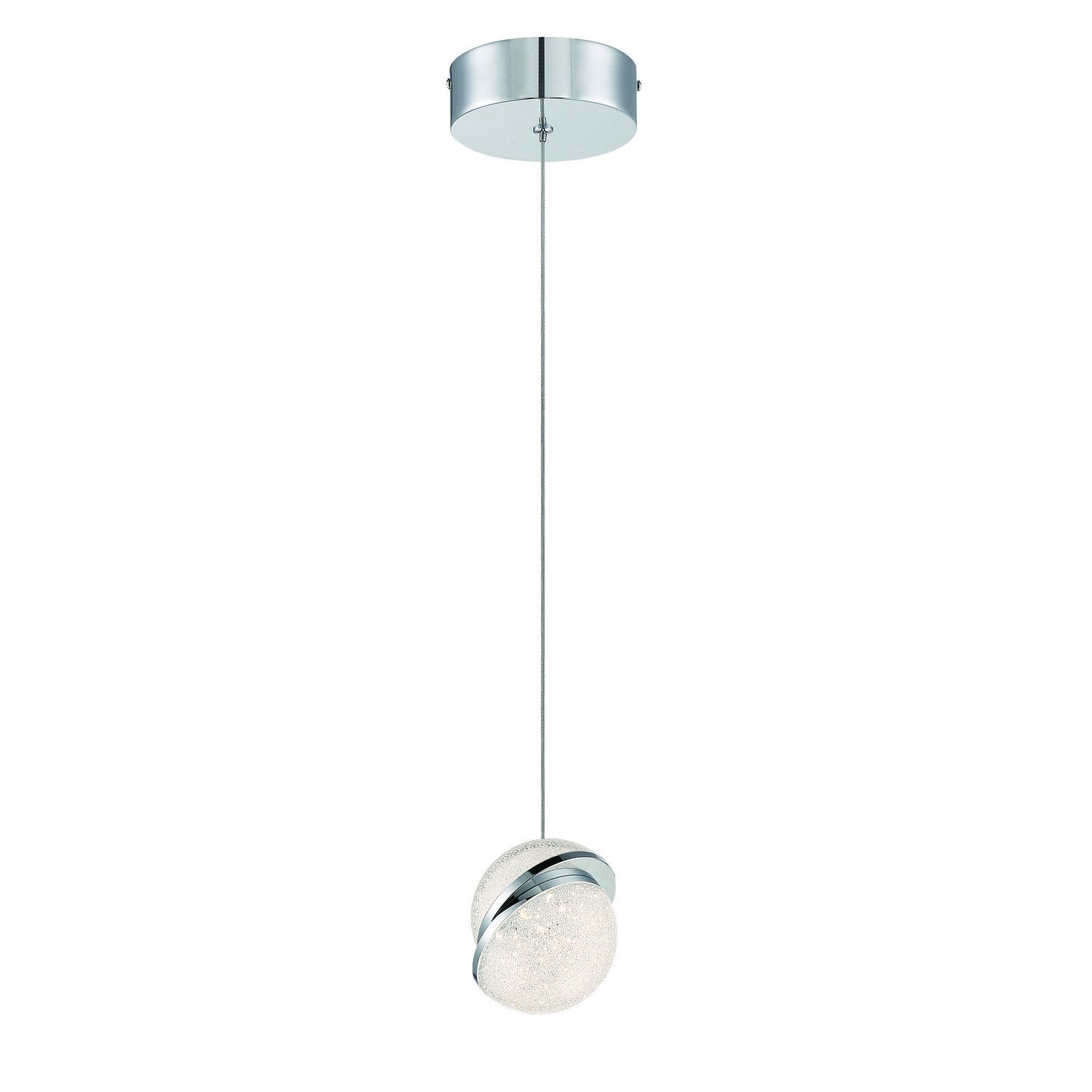 George Kovacs - P1441-077-L - LED Mini Pendant - Silver Slice - Chrome