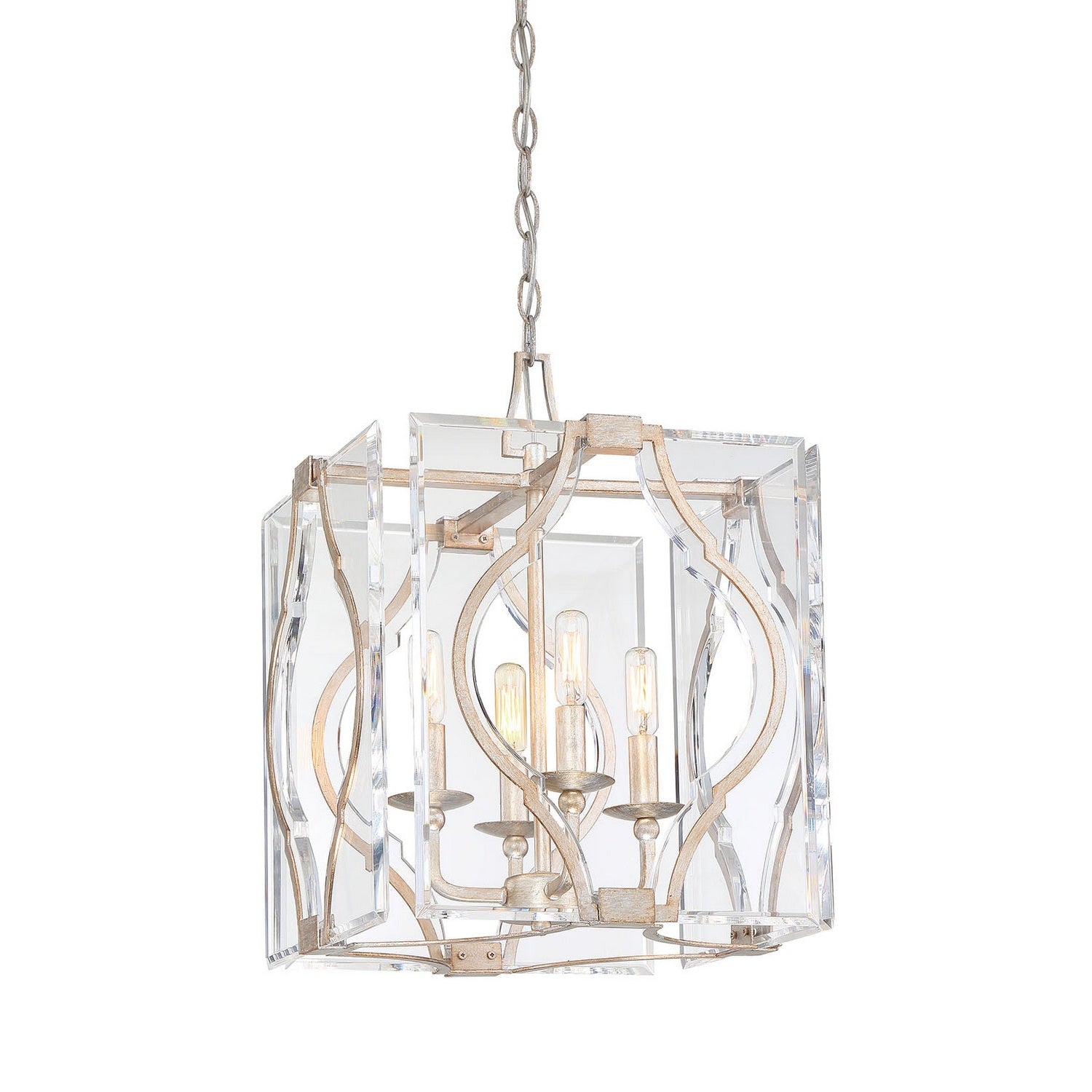 Metropolitan - N7763-683 - Four Light Pendant - Brenton Cove - Gold Mist Gold Leaf