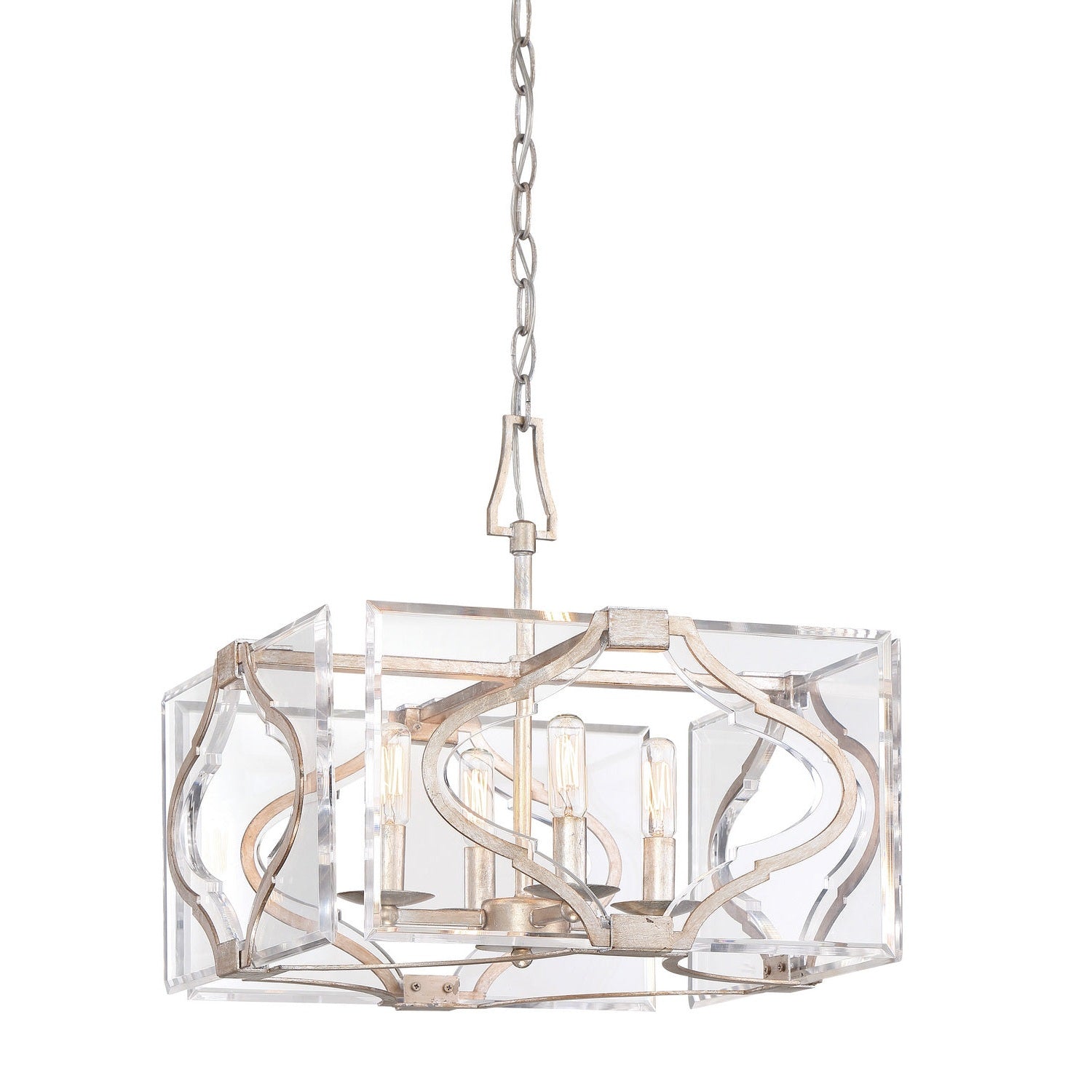 Metropolitan - N7764-683 - Four Light Convertible Semi Flush Mount/Pendant - Brenton Cove - Gold Mist Gold Leaf