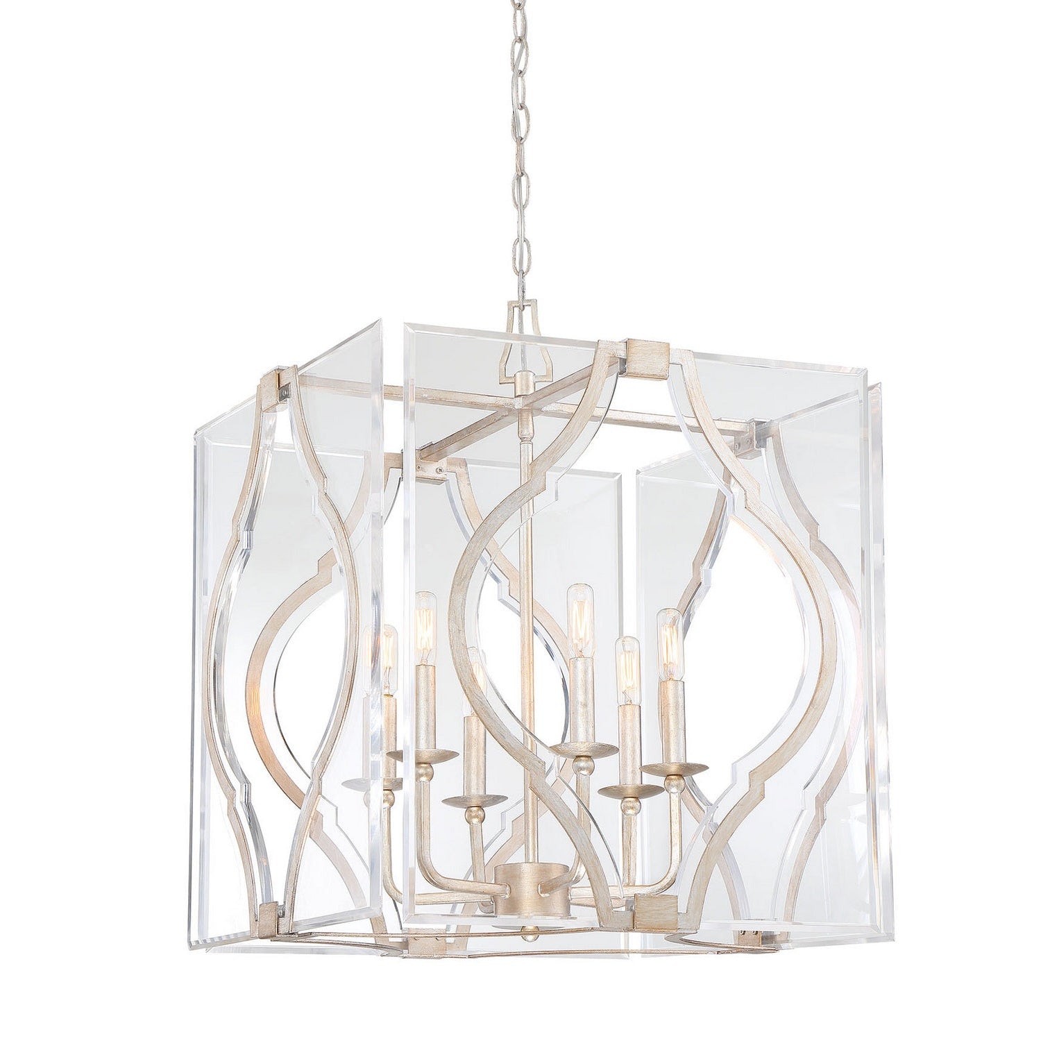 Metropolitan - N7767-683 - Six Light Pendant - Brenton Cove - Gold Mist Gold Leaf