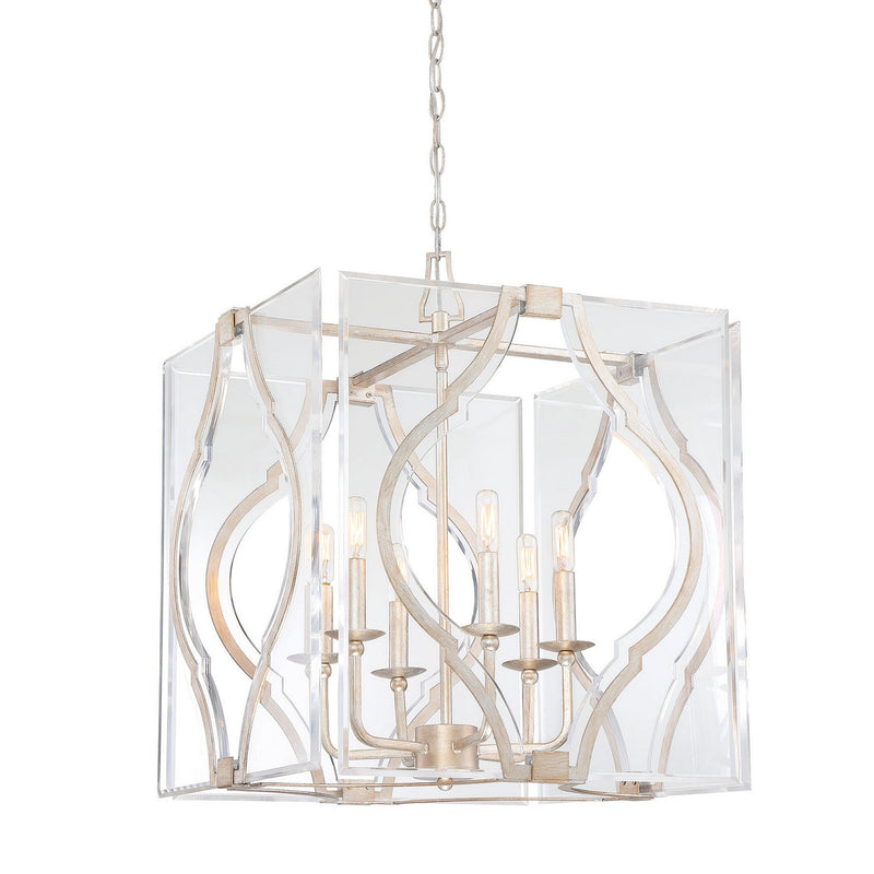 Metropolitan - N7767-683 - Six Light Pendant - Brenton Cove - Gold Mist Gold Leaf