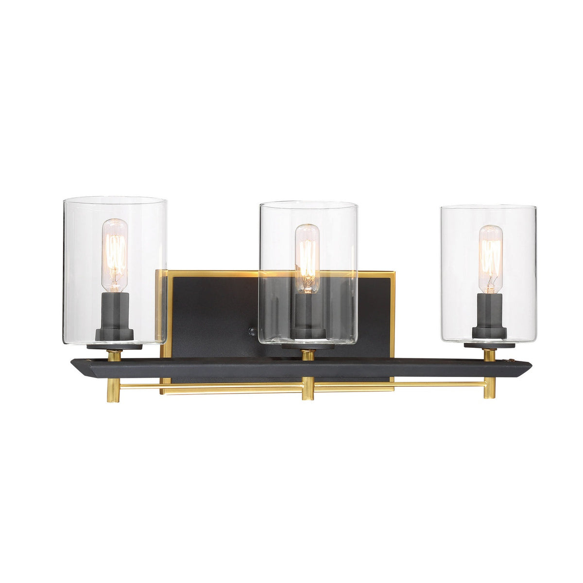 Metropolitan - N7851-707 - Three Light Bath - Sable Point - Sand Coal With Honey Gold Acce