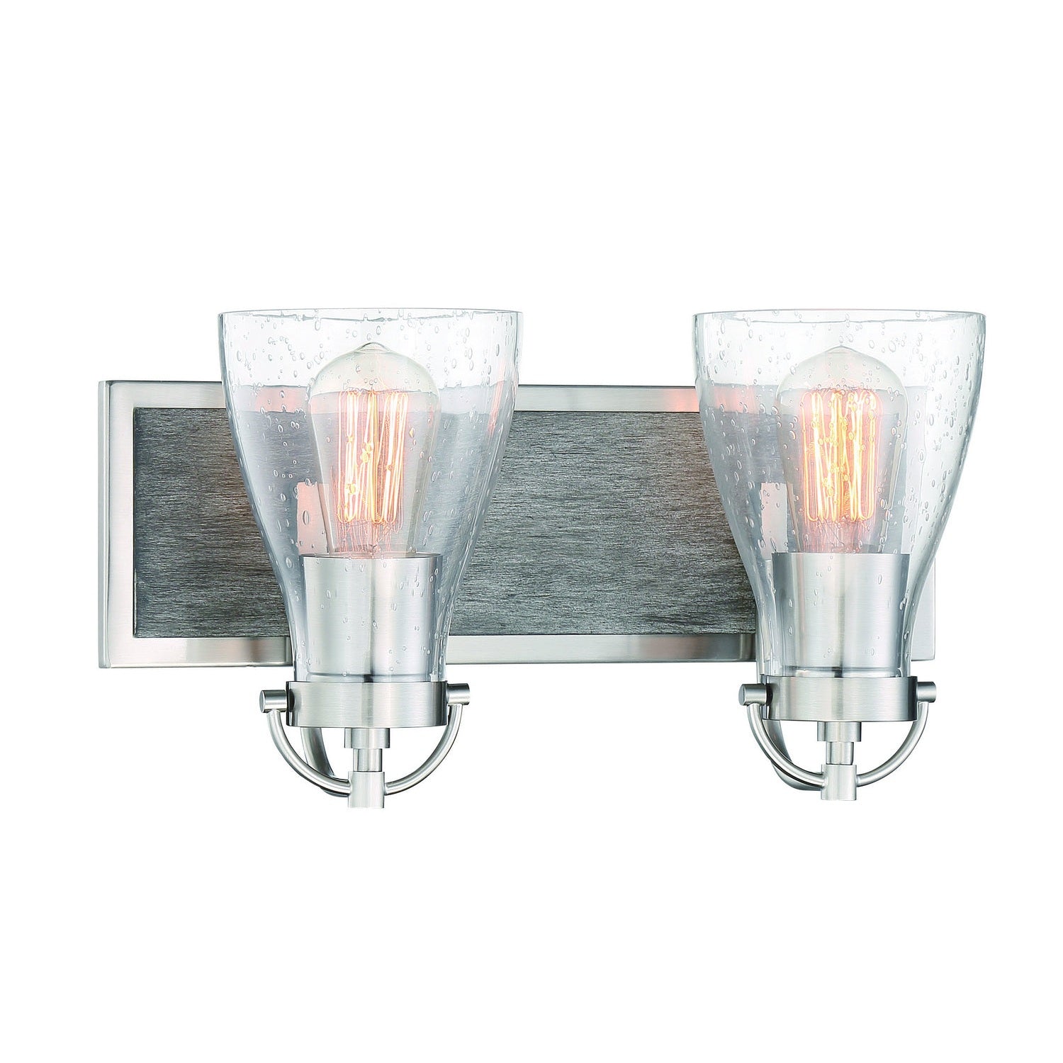 Minka-Lavery - 3342-098 - Two Light Bath - Garrison - Brushed Nickel W/Shale Wood