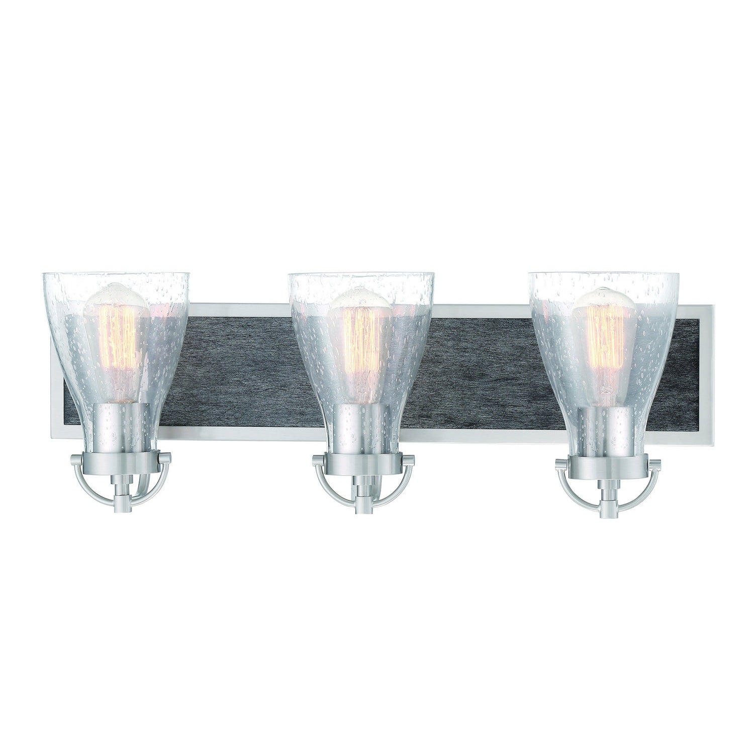 Minka-Lavery - 3343-098 - Three Light Bath - Garrison - Brushed Nickel W/Shale Wood