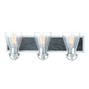 Minka-Lavery - 3343-098 - Three Light Bath - Garrison - Brushed Nickel W/Shale Wood