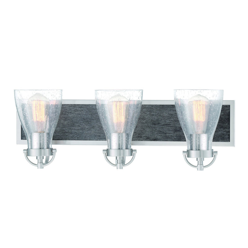 Minka-Lavery - 3343-098 - Three Light Bath - Garrison - Brushed Nickel W/Shale Wood