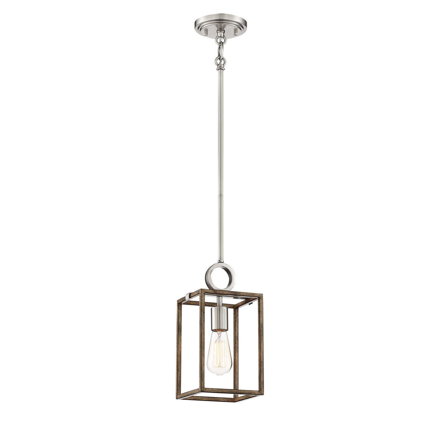 Minka-Lavery - 4010-280 - One Light Pendant - Country Estates - Sun Faded Wood W/Brushed Nicke