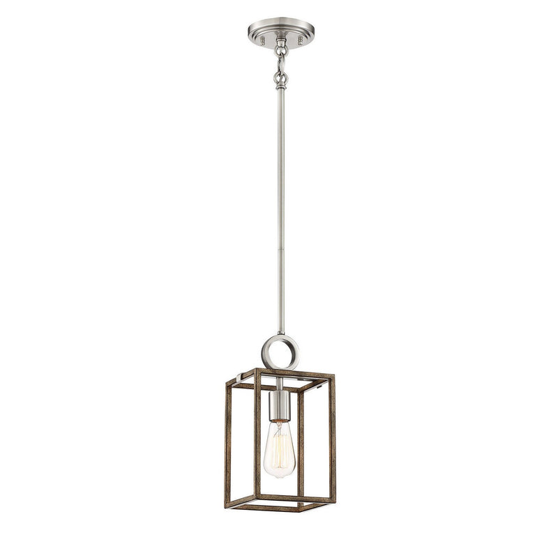 Minka-Lavery - 4010-280 - One Light Pendant - Country Estates - Sun Faded Wood W/Brushed Nicke