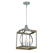 Minka-Lavery - 4014-280 - Four Light Pendant - Country Estates - Sun Faded Wood W/Brushed Nicke